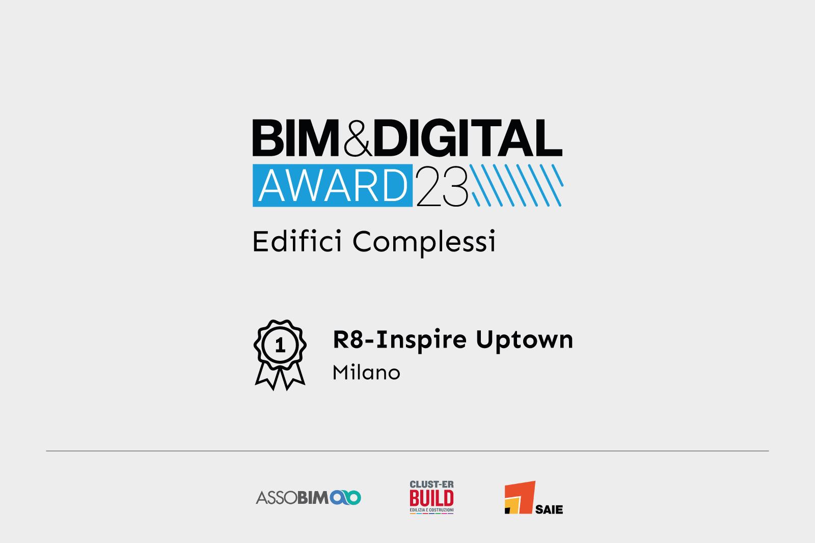 bim&digital award 2023, edifici complessi, primo premio, award winner, r8 inspire uptown, studio architettura premiato